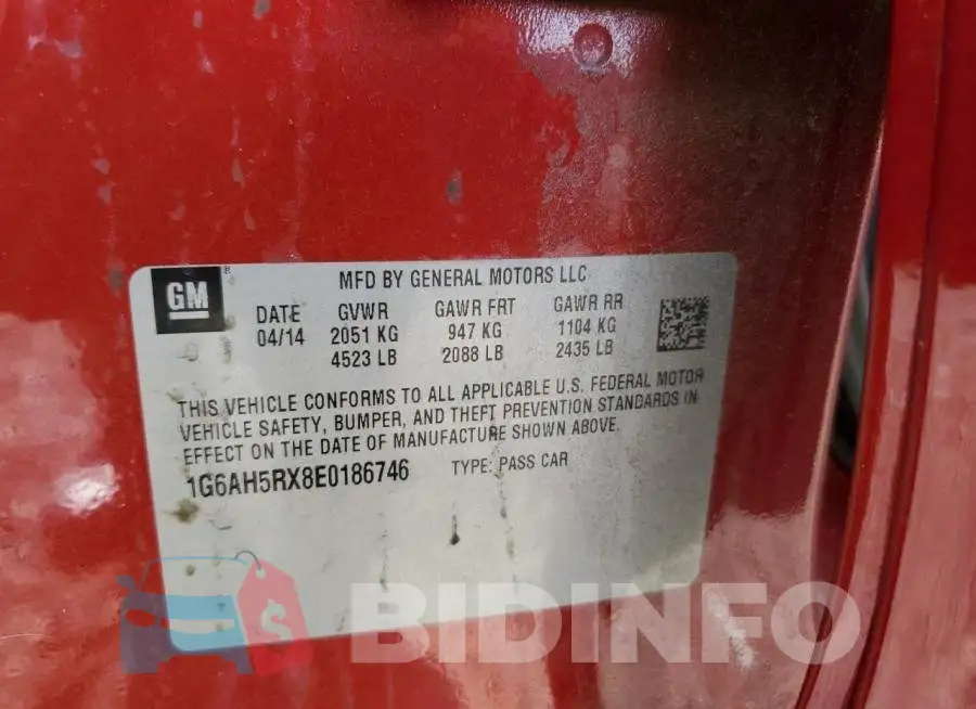 1G6AH5RX8E0186746 Photo# 12