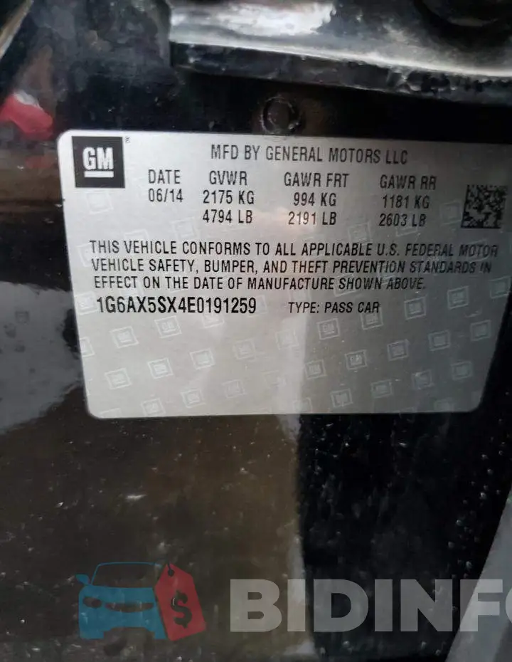 1G6AX5SX4E0191259 Photo# 12