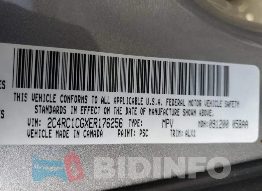 2C4RC1CGXER176256 Photo# 13