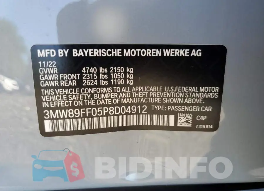 3MW89FF05P8D04912 Photo# 12
