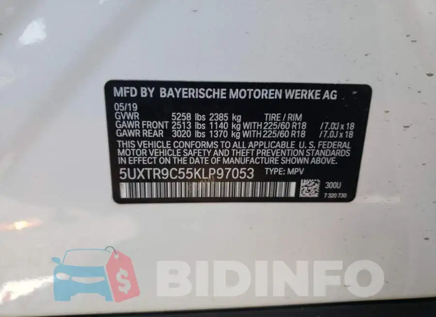 5UXTR9C55KLP97053 Photo# 12