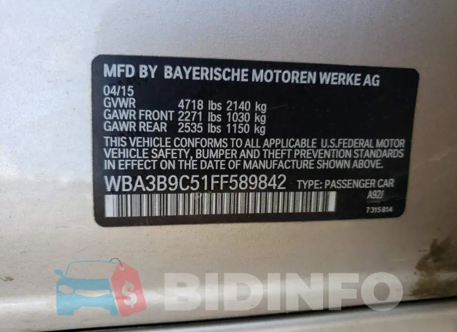 WBA3B9C51FF589842 Photo# 12