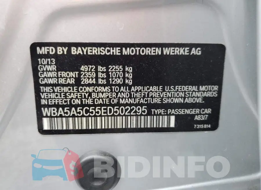 WBA5A5C55ED502295 Photo# 12