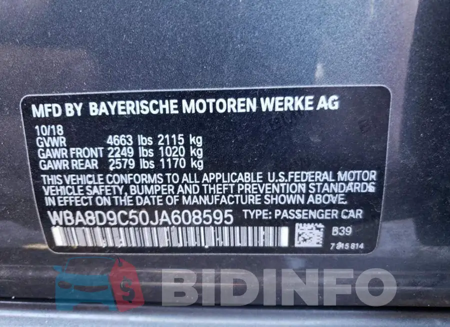 WBA8D9C50JA608595 Photo# 12