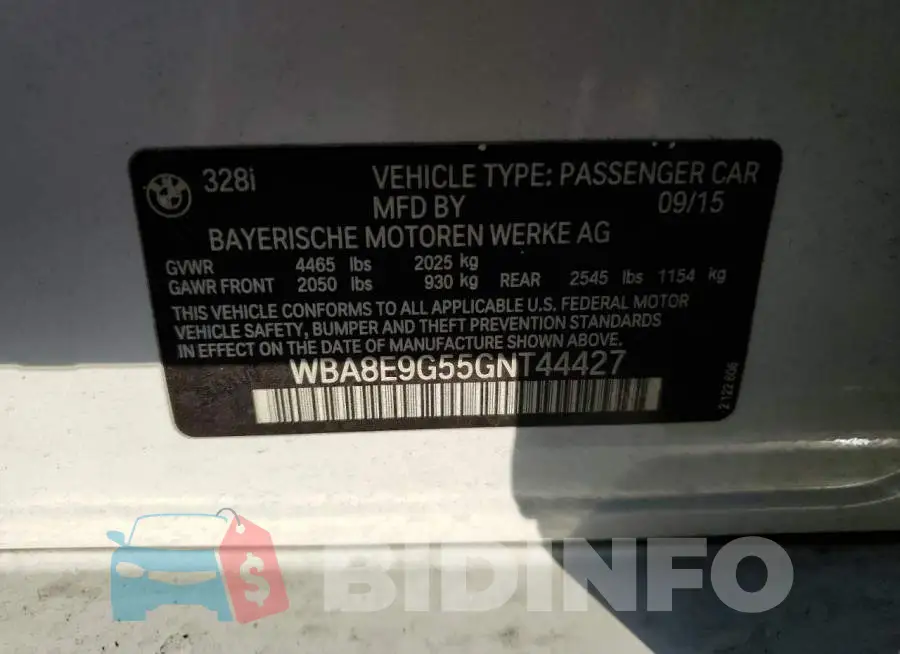 WBA8E9G55GNT44427 Photo# 12