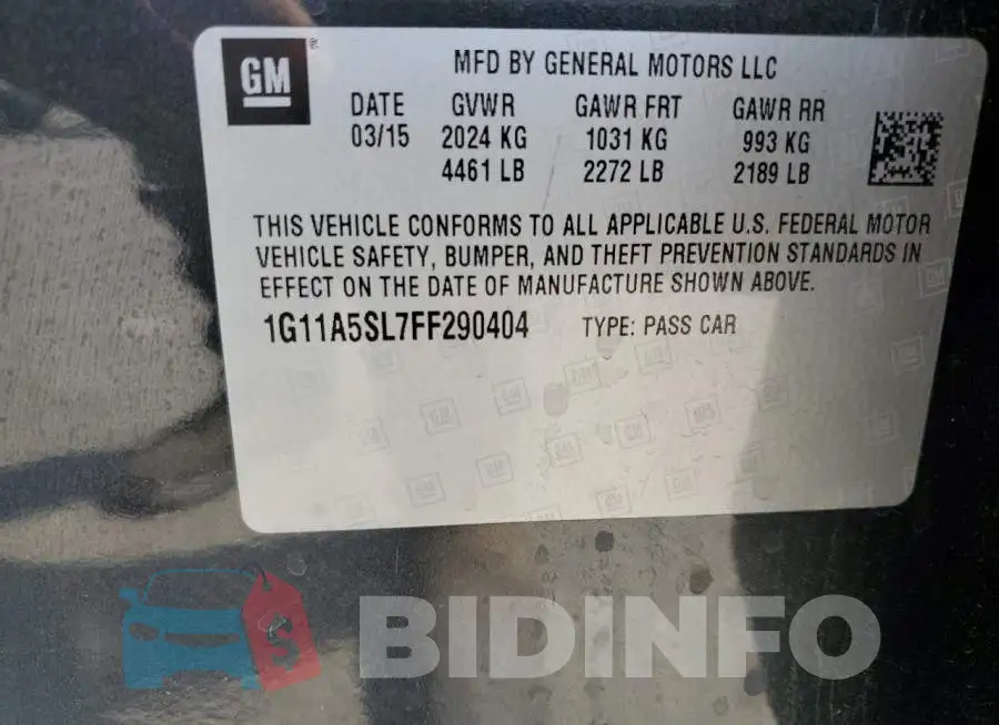 1G11A5SL7FF290404 Photo# 12