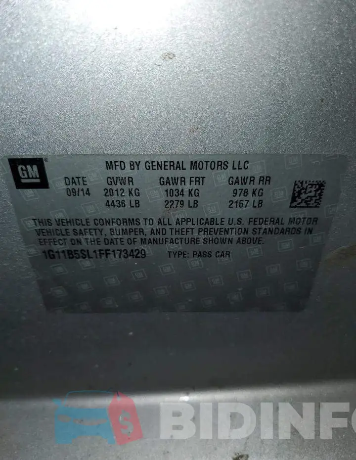 1G11B5SL1FF173429 Photo# 13