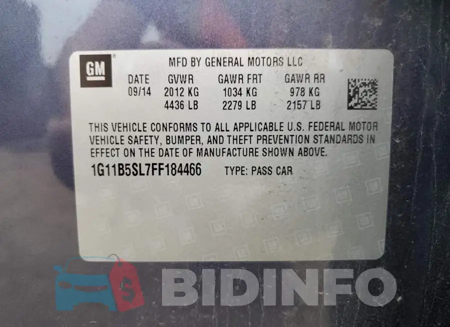 1G11B5SL7FF184466 Photo# 12