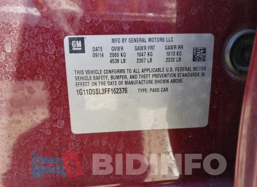 1G11D5SL3FF162376 Photo# 13