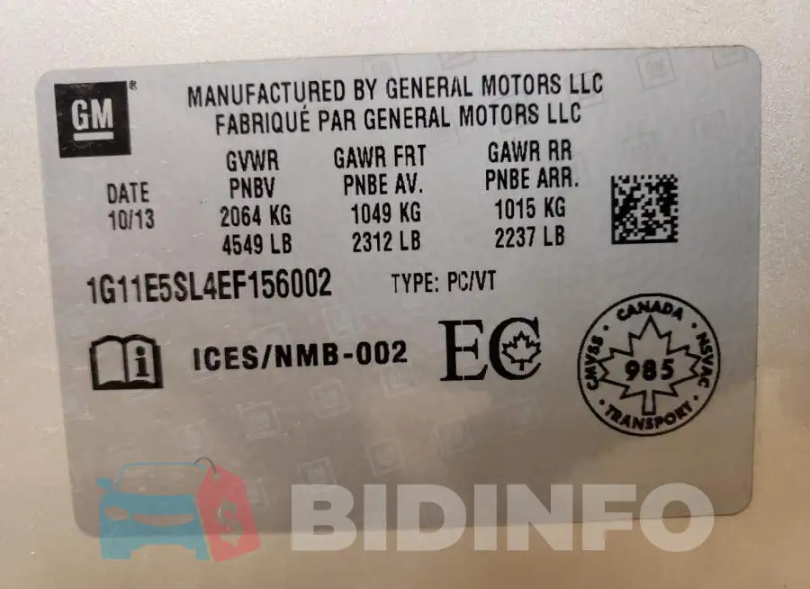 1G11E5SL4EF156002 Photo# 12