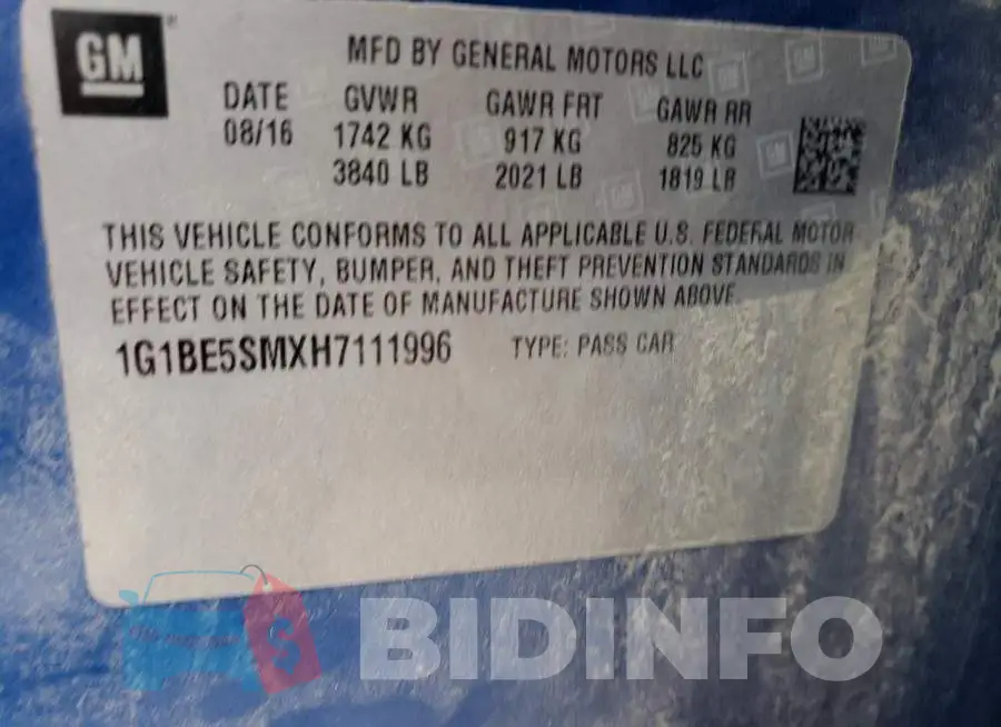 1G1BE5SMXH7111996 Photo# 12