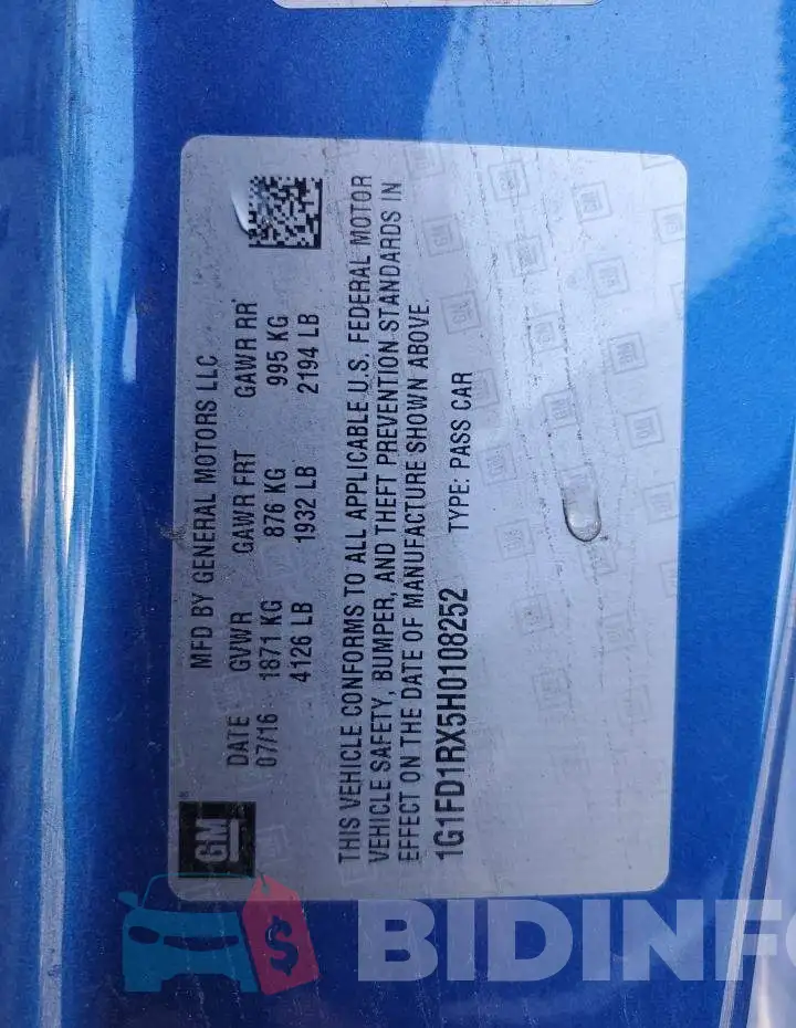 1G1FD1RX5H0108252 Photo# 13