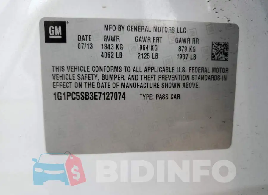 1G1PC5SB3E7127074 Photo# 12