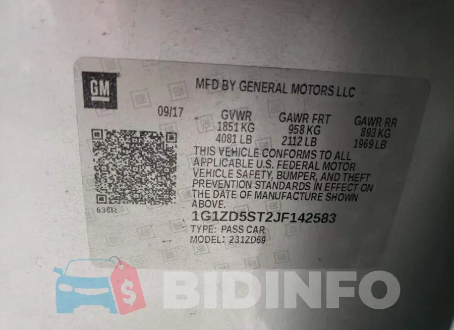1G1ZD5ST2JF142583 Photo# 12
