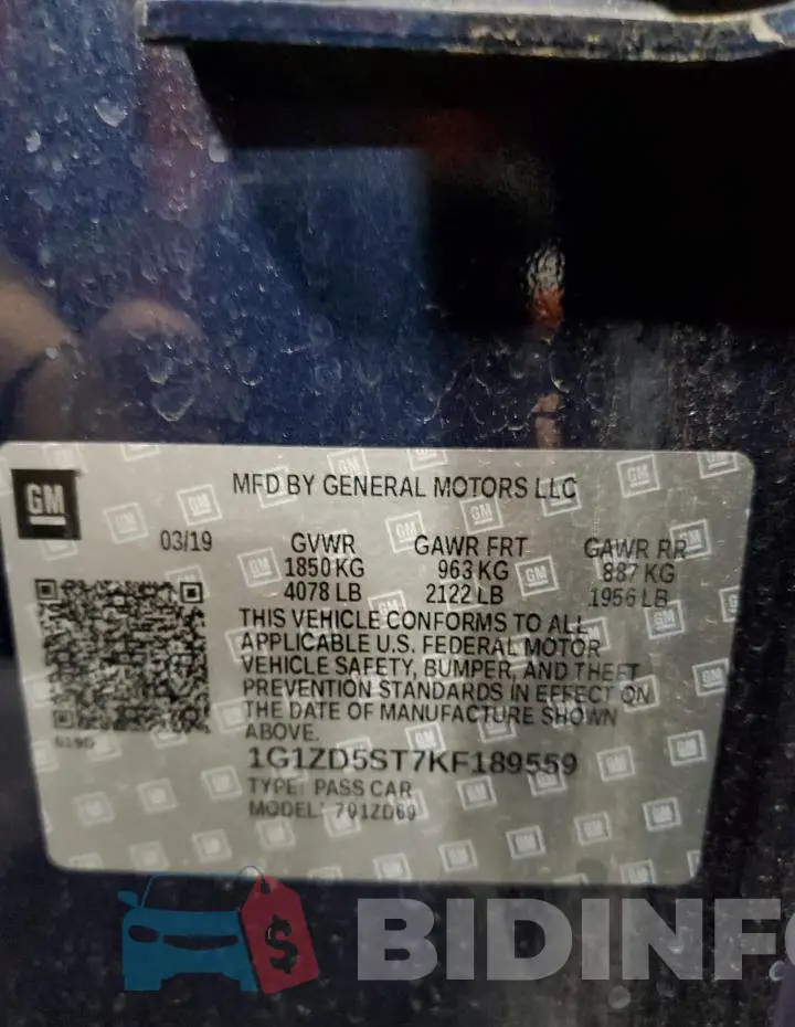 1G1ZD5ST7KF189559 Photo# 12