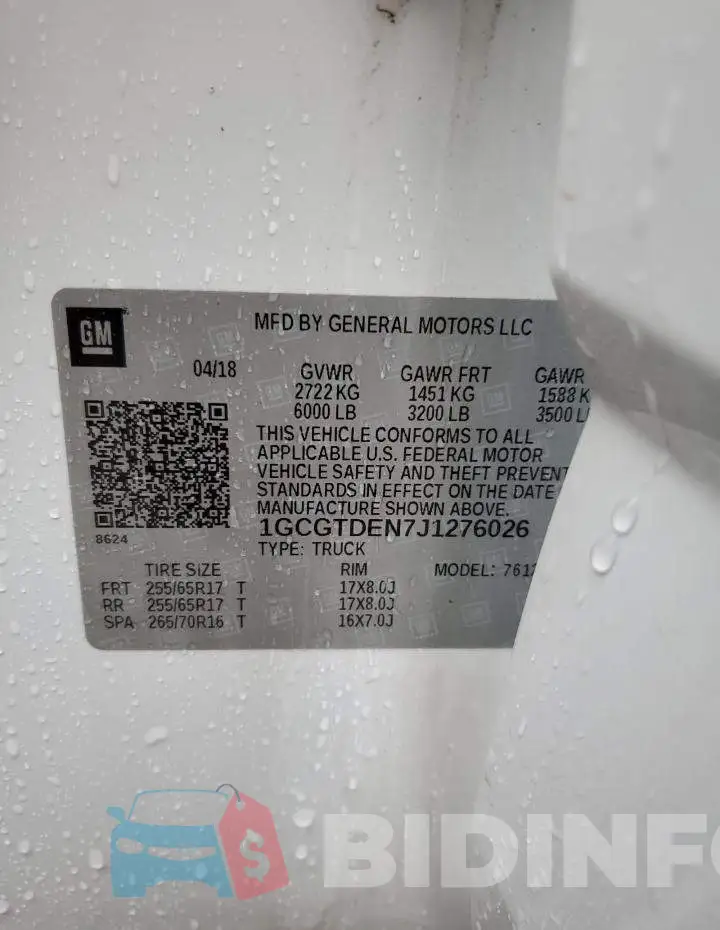 1GCGTDEN7J1276026 Photo# 12