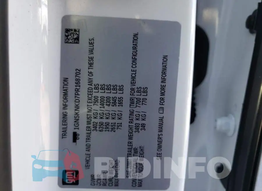 1GNSKNKD7PR168702 Photo# 13