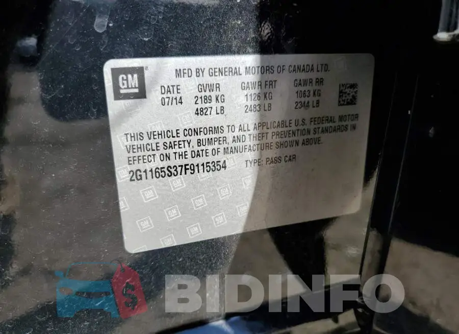 2G1165S37F9115354 Photo# 12