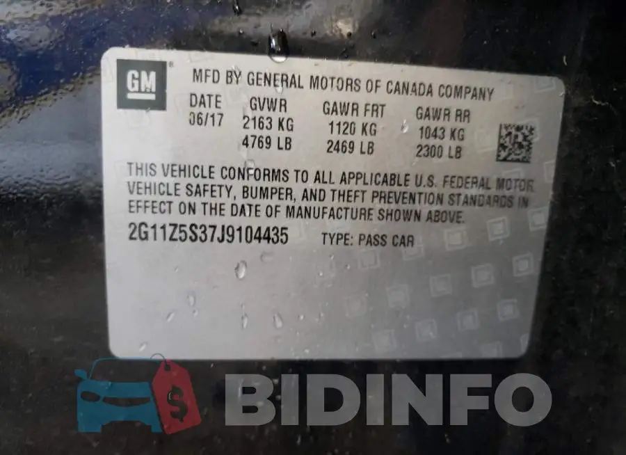 2G11Z5S37J9104435 Photo# 12