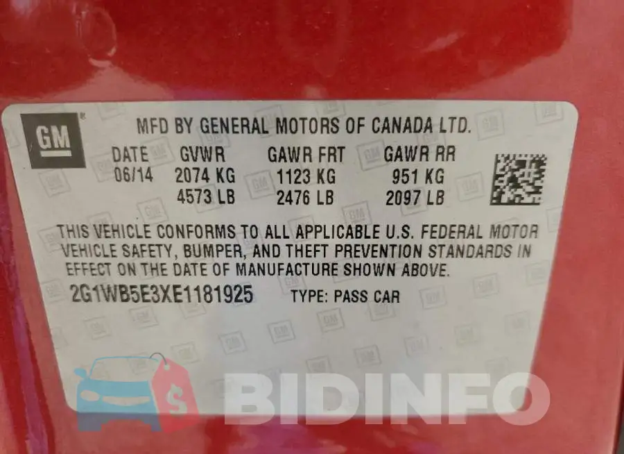 2G1WB5E3XE1181925 Photo# 12