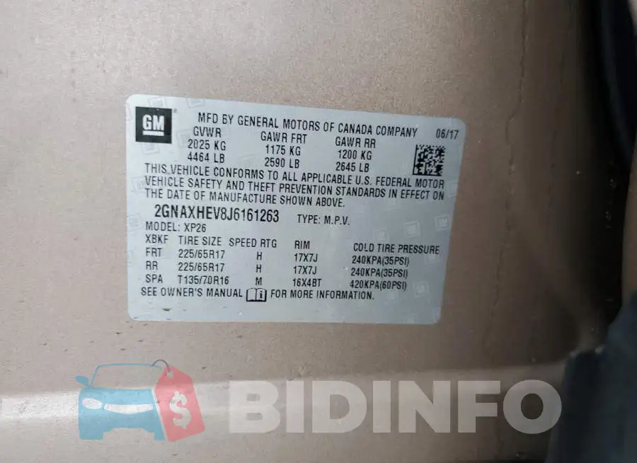 2GNAXHEV8J6161263 Photo# 12