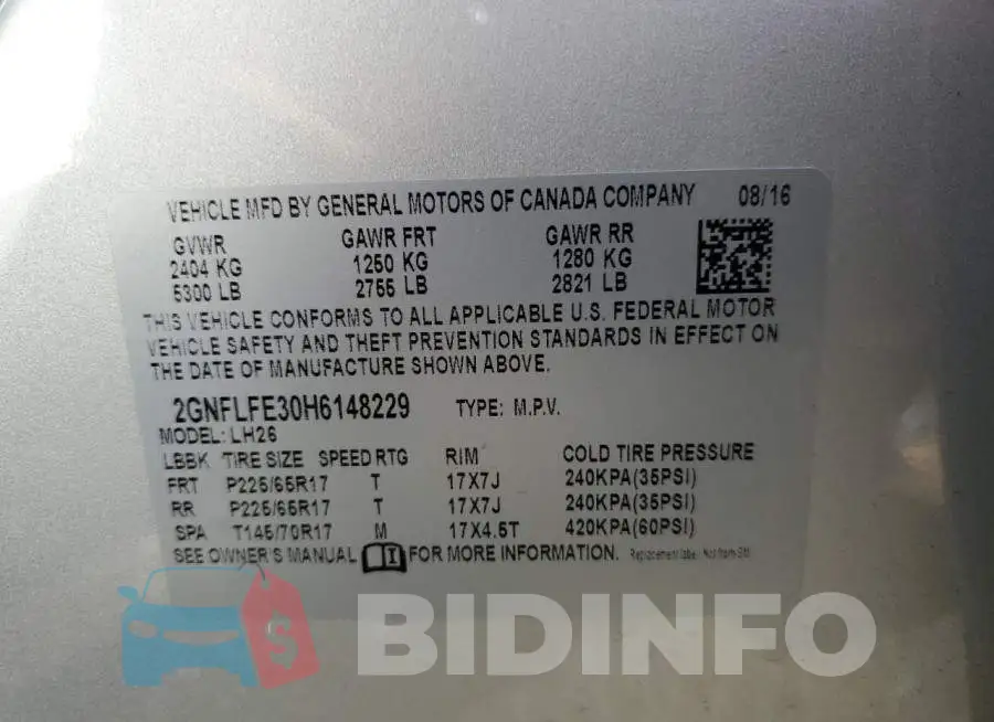 2GNFLFE30H6148229 Photo# 13
