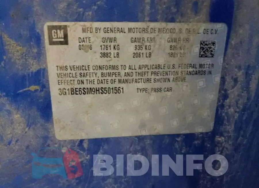 3G1BE6SM9HS501561 Photo# 12