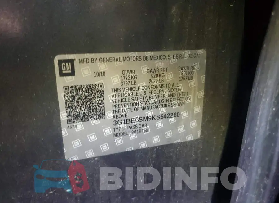 3G1BE6SM9KS542280 Photo# 13
