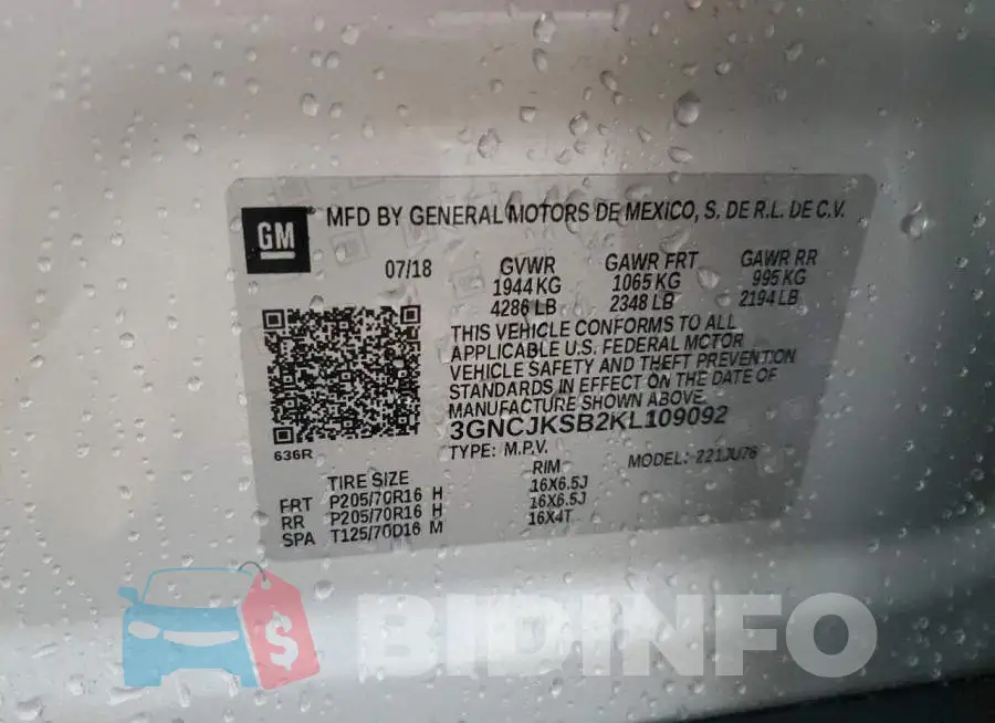 3GNCJKSB2KL109092 Photo# 12