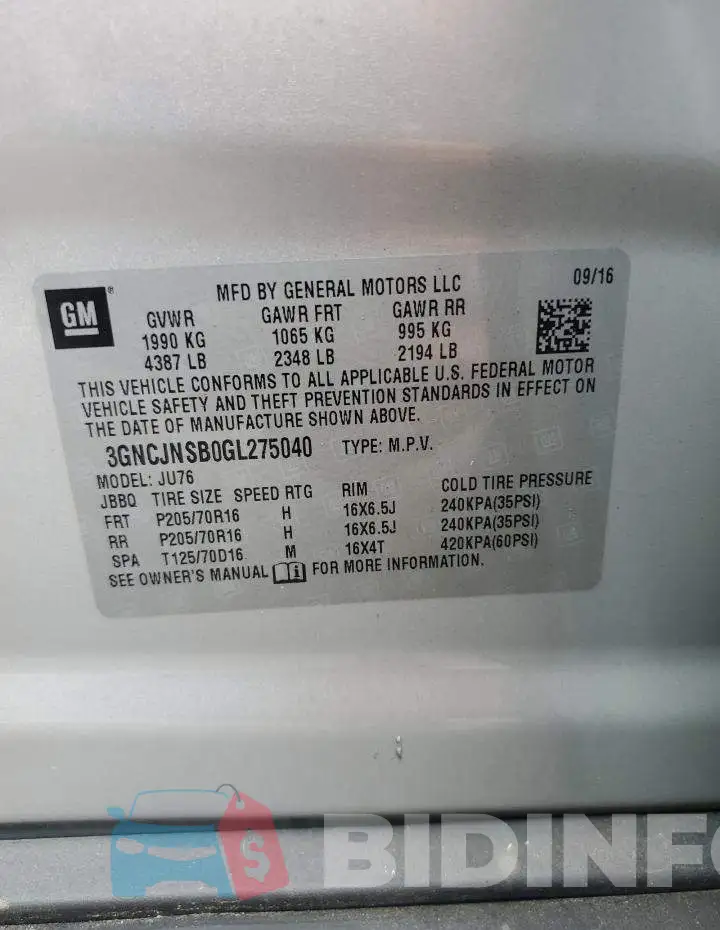 3GNCJNSB0GL275040 Photo# 12