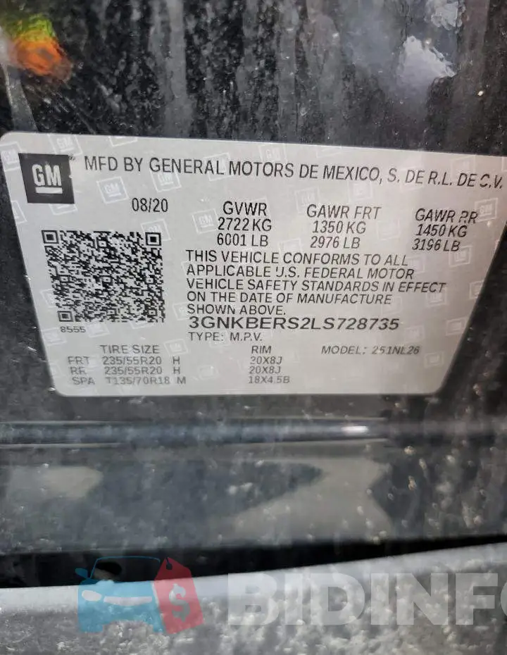3GNKBERS2LS728735 Photo# 13