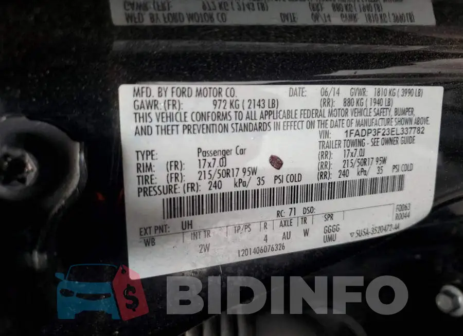 1FADP3F23EL337782 Photo# 13