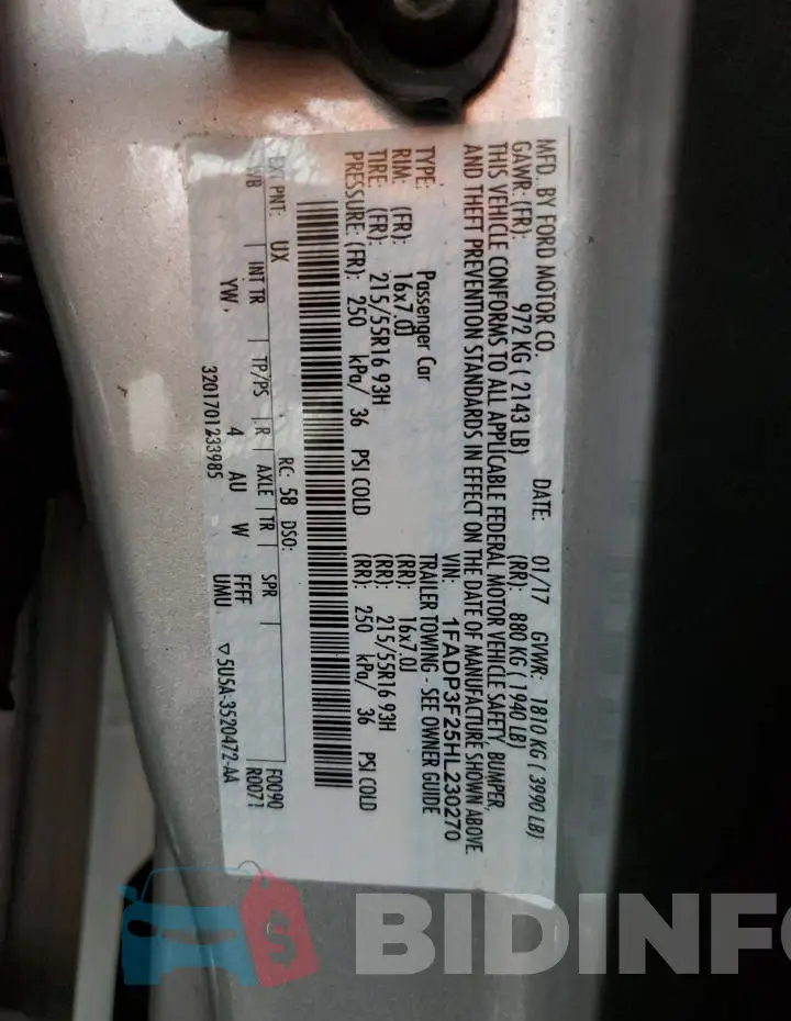1FADP3F25HL230270 Photo# 12