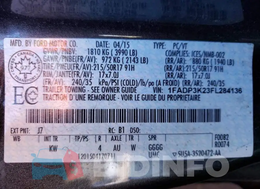 1FADP3K23FL284136 Photo# 12