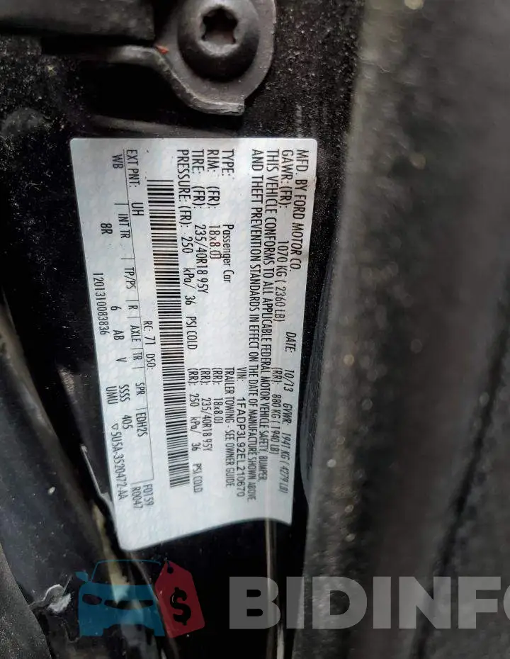 1FADP3L92EL210670 Photo# 12