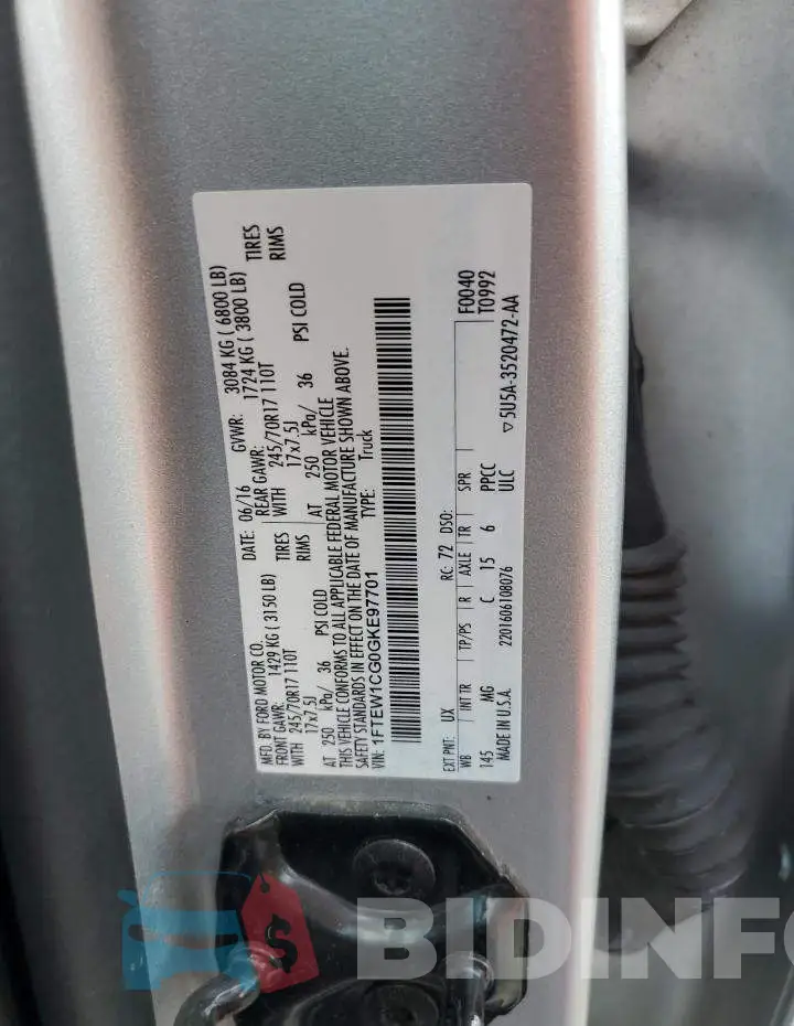 1FTEW1CG0GKE97701 Photo# 12