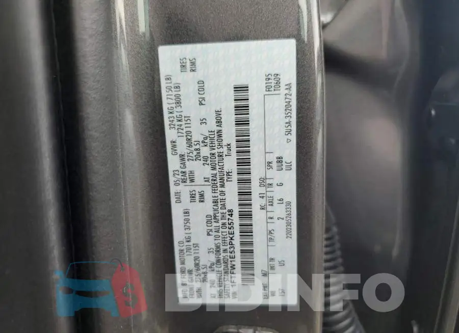 1FTFW1E53PKE55748 Photo# 12