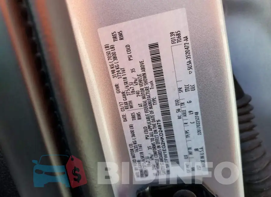 1FTFW1EG2HKD24975 Photo# 12