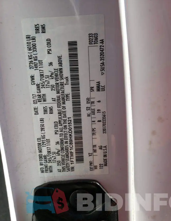 1FTMF1C89HKD01521 Photo# 13