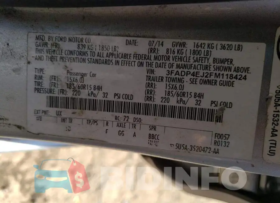 3FADP4EJ2FM118424 Photo# 12