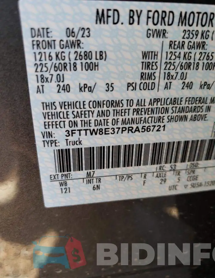 3FTTW8E37PRA56721 Photo# 12