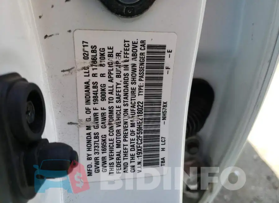 19XFC2F59HE218022 Photo# 12