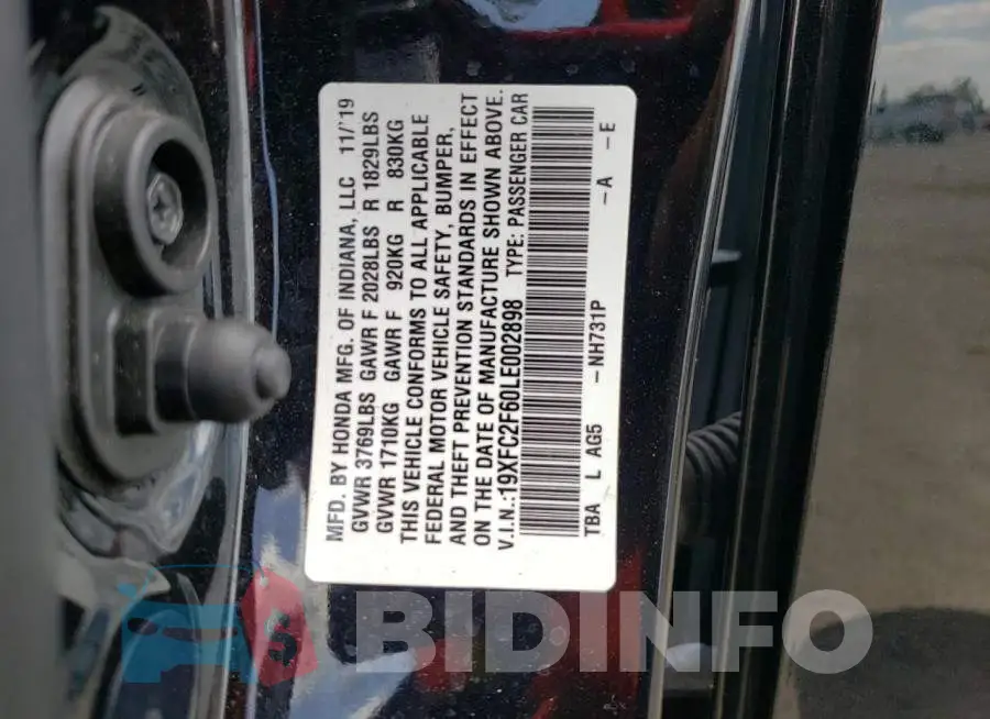 19XFC2F60LE002898 Photo# 12