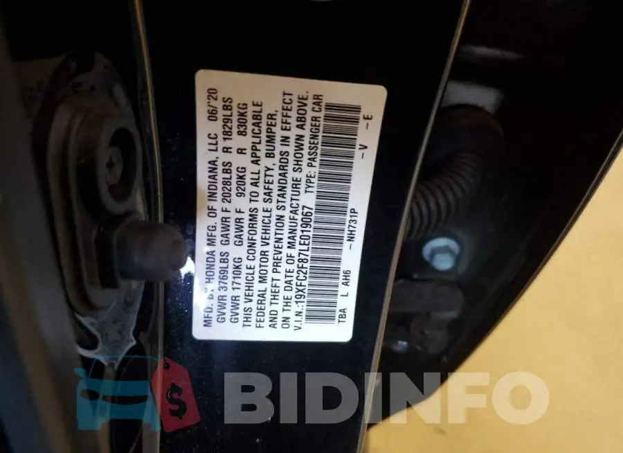 19XFC2F87LE019067 Photo# 12