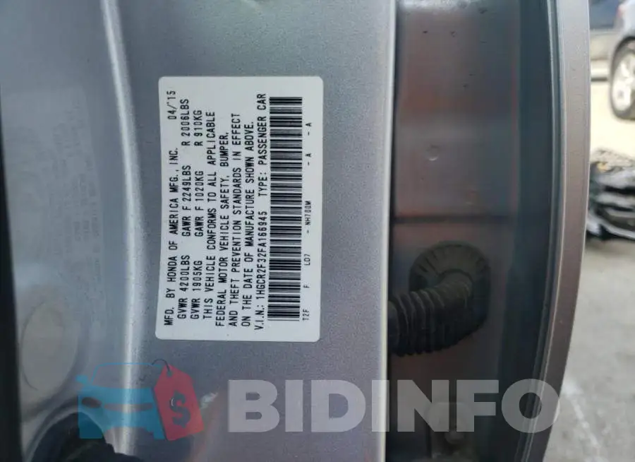 1HGCR2F32FA166945 Photo# 13