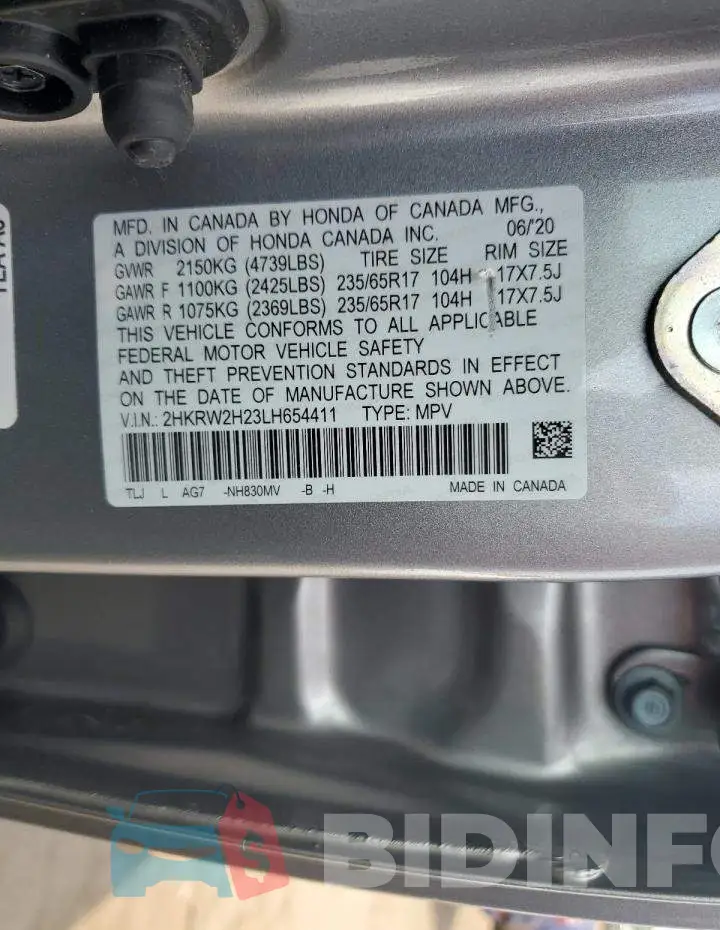 2HKRW2H23LH654411 Photo# 13
