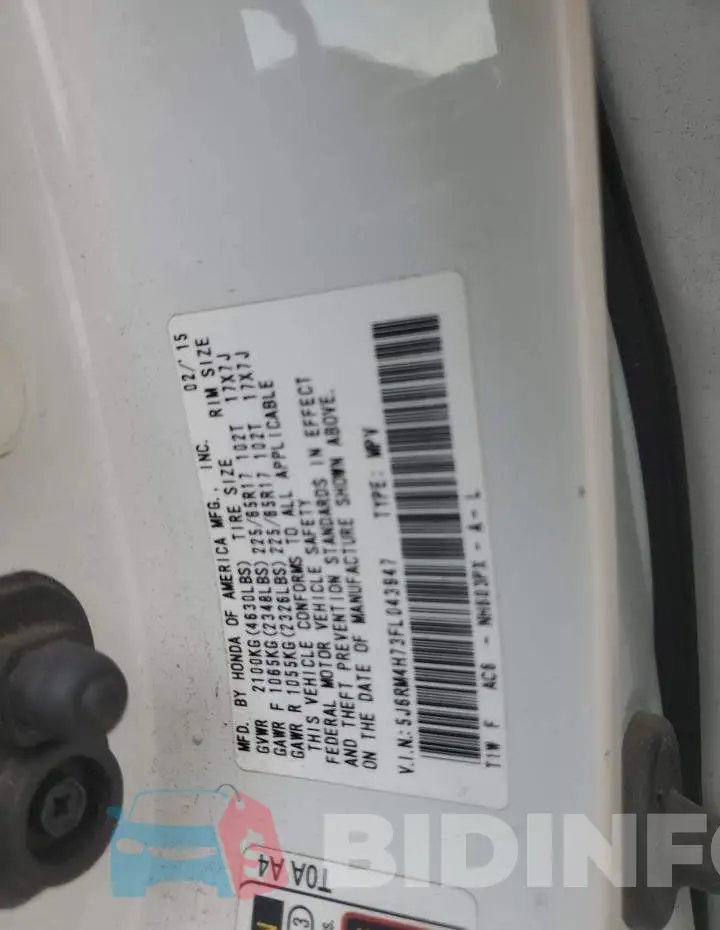 5J6RM4H73FL043947 Photo# 12