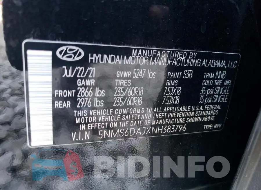 5NMS6DAJXNH383796 Photo# 12