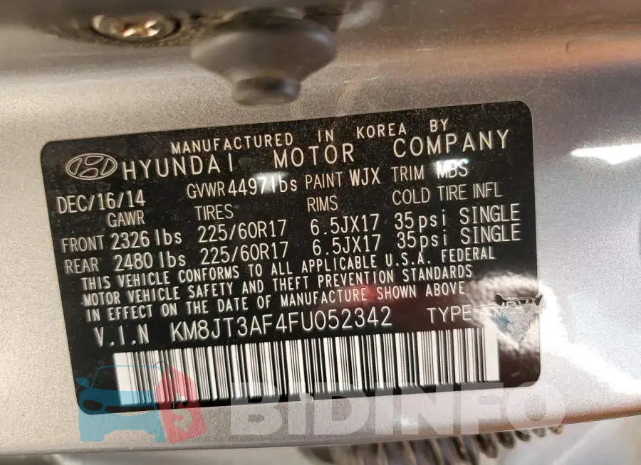 KM8JT3AF4FU052342 Photo# 12