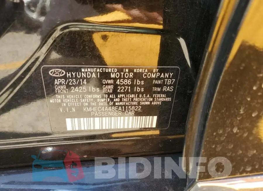 KMHEC4A48EA115822 Photo# 13